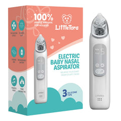 LittleTora baby nasal aspirator rechargeable for cordless use.