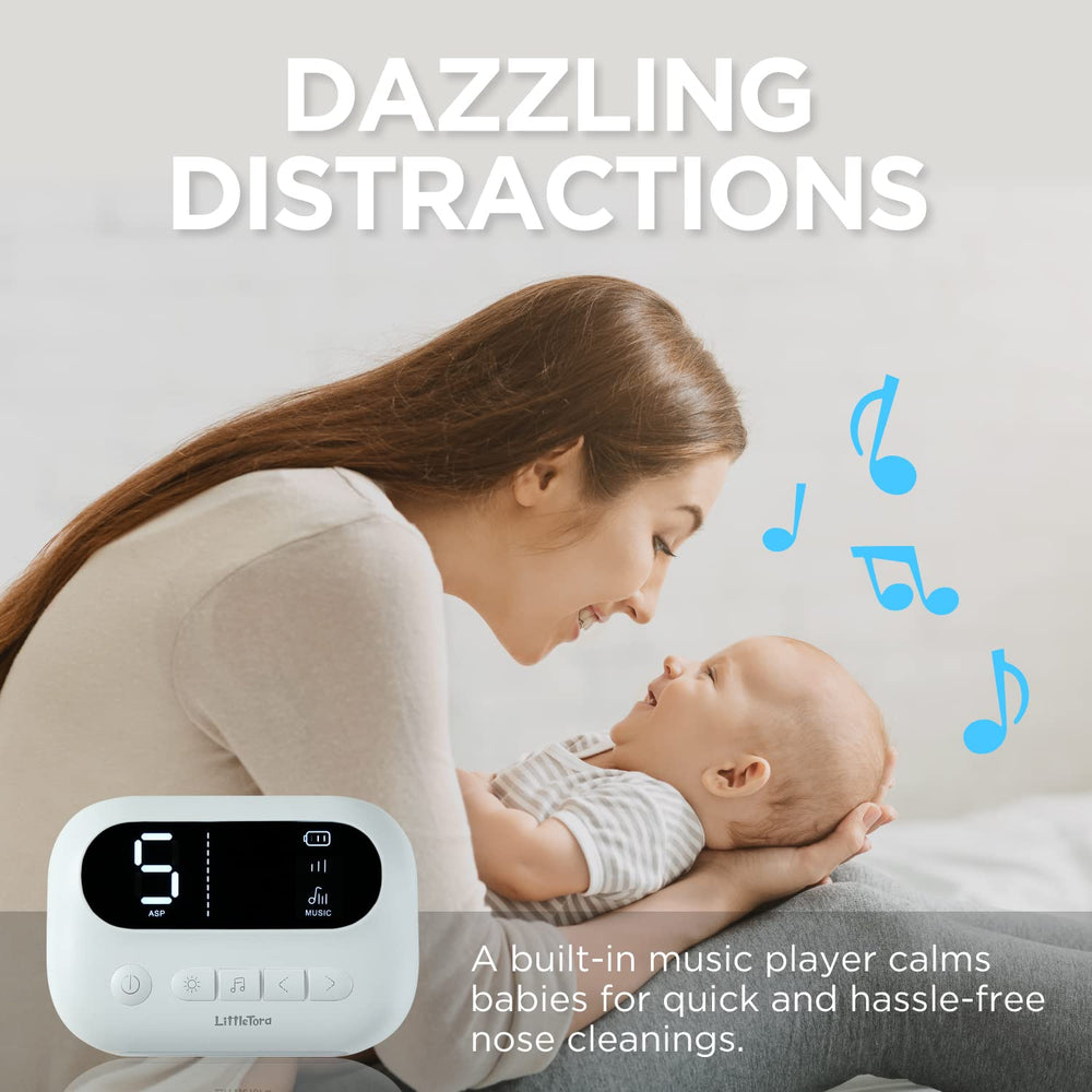 LittleTora Pro soft tips provide safe suction during daily nose cleaning.