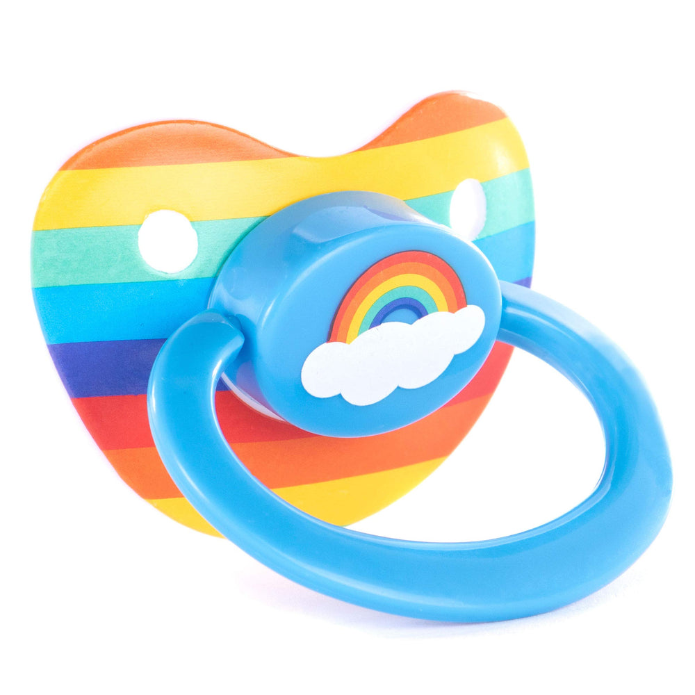 Littletude Rainbow Pacifier silicone teat for soothing adult sleep comfort.