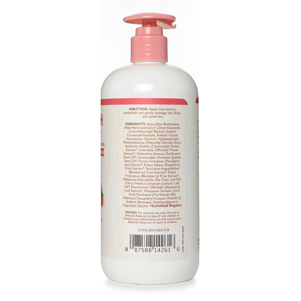 Little Twig organic calendula chamomile formula supports sensitive skin during bath.