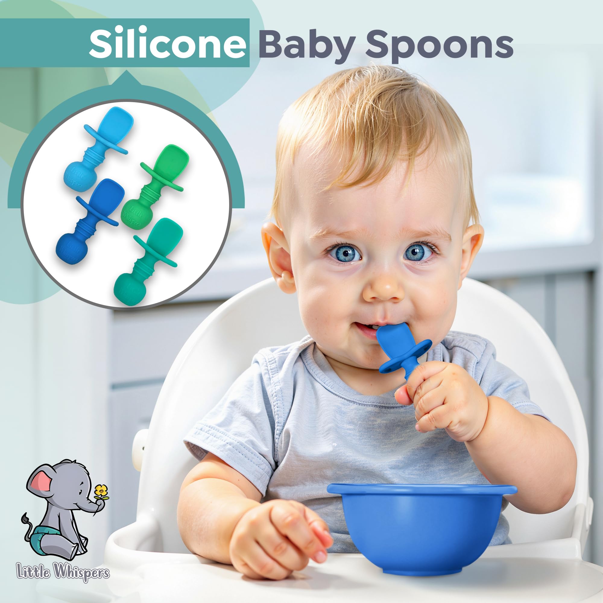 Little Whispers spoon with shallow bowl for smooth scooping