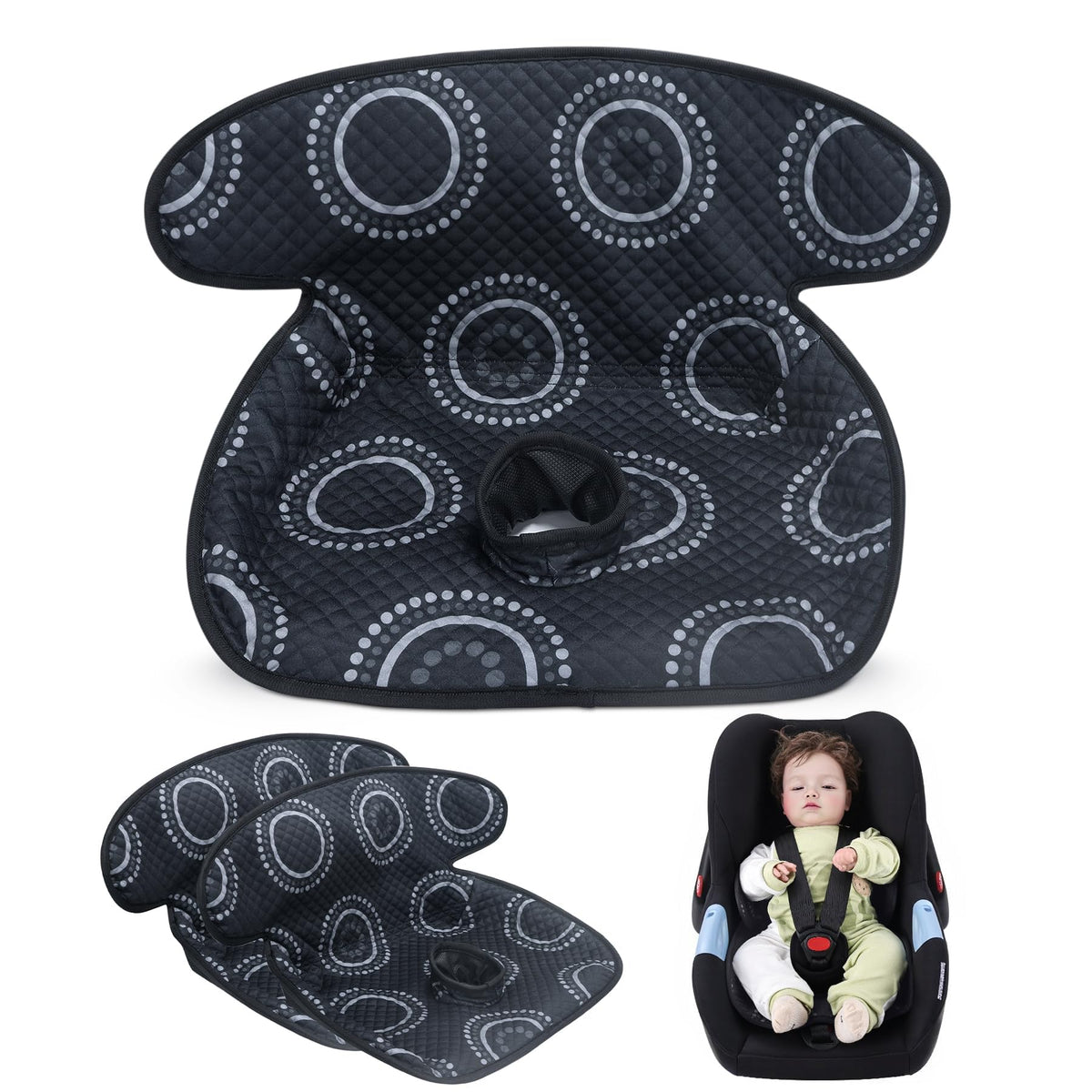 LITTOBEBE piddle pad 360-edge protects car seats from spills during trips and potty training.