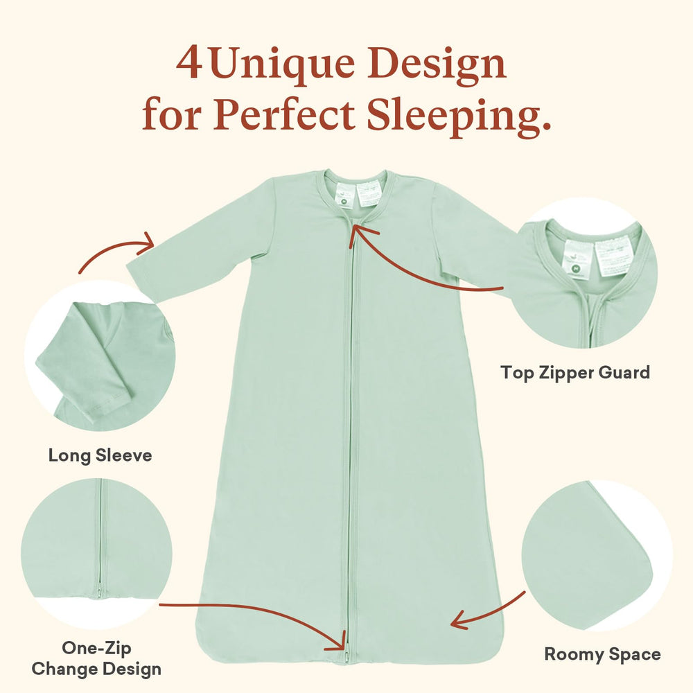 littogoose 2-pack sleep sack baby wearing demonstrates secure fit and 0.5 tog warmth