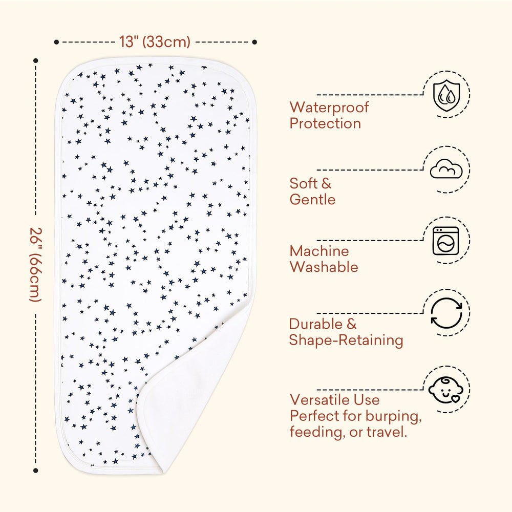 littogoose burp cloths opened to reveal generous 13x26 inch coverage