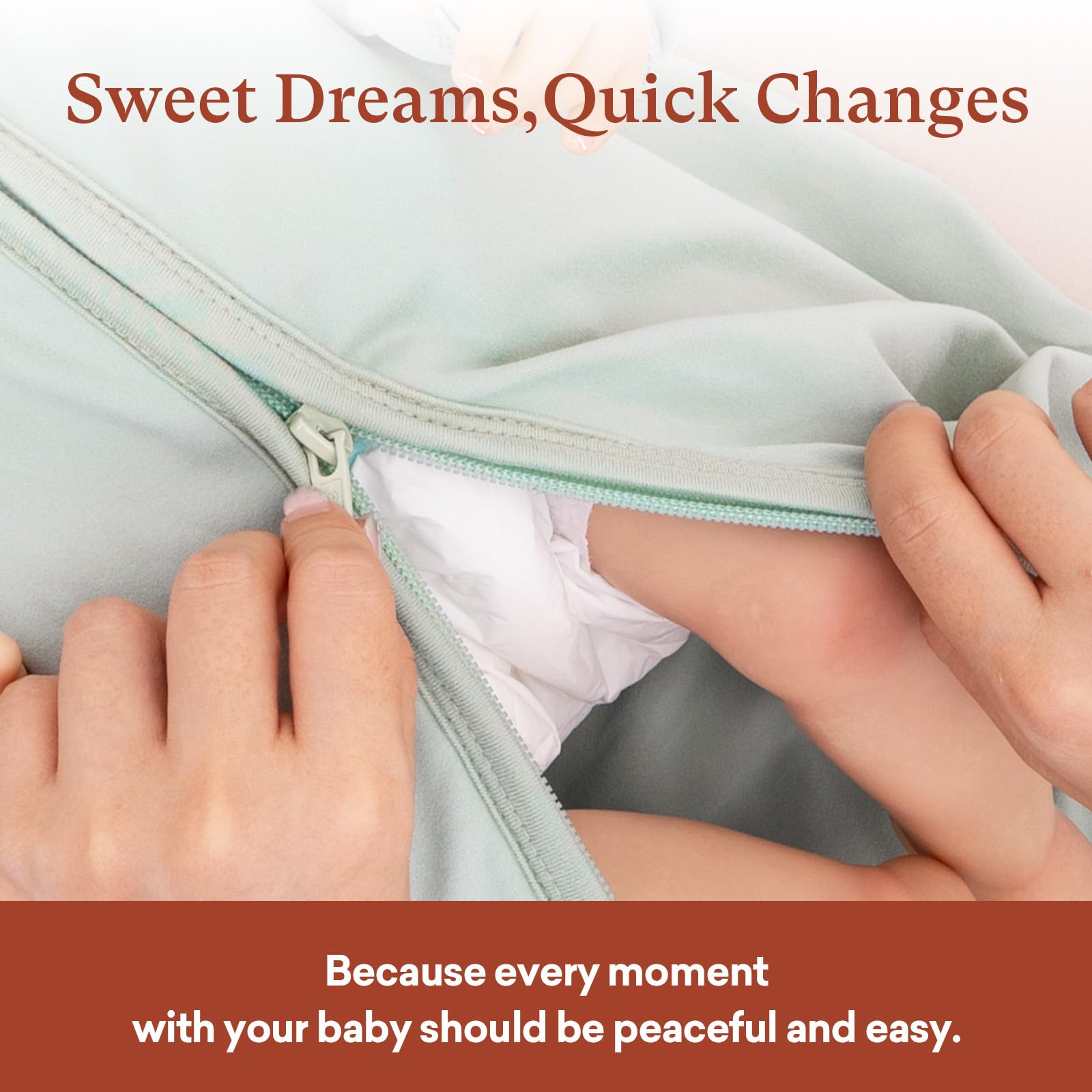 Littogoose easy zipper sleep sack enables quick diaper changes.