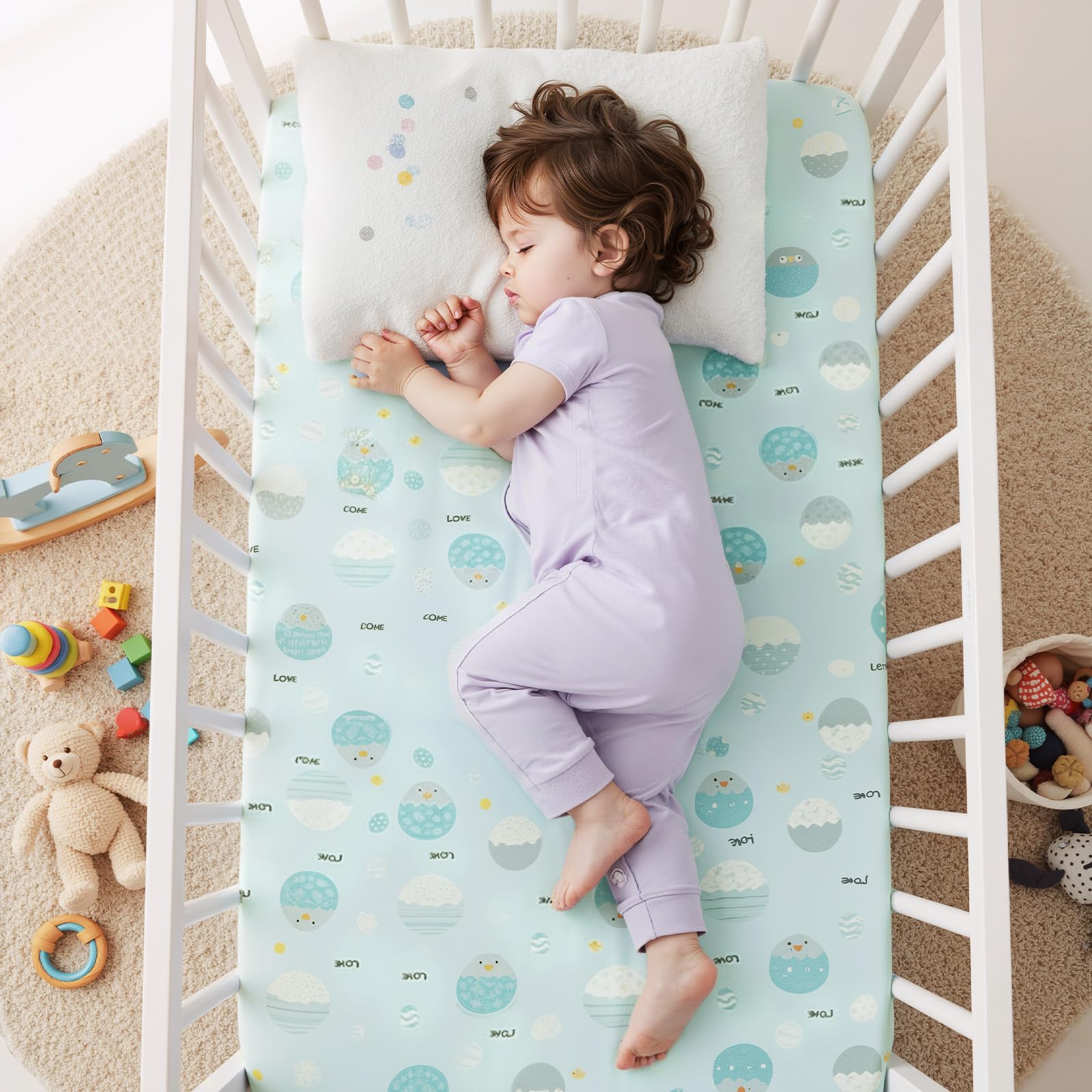 Littogoose Graco Pack and Play sheet full elastic band ensuring secure stay
