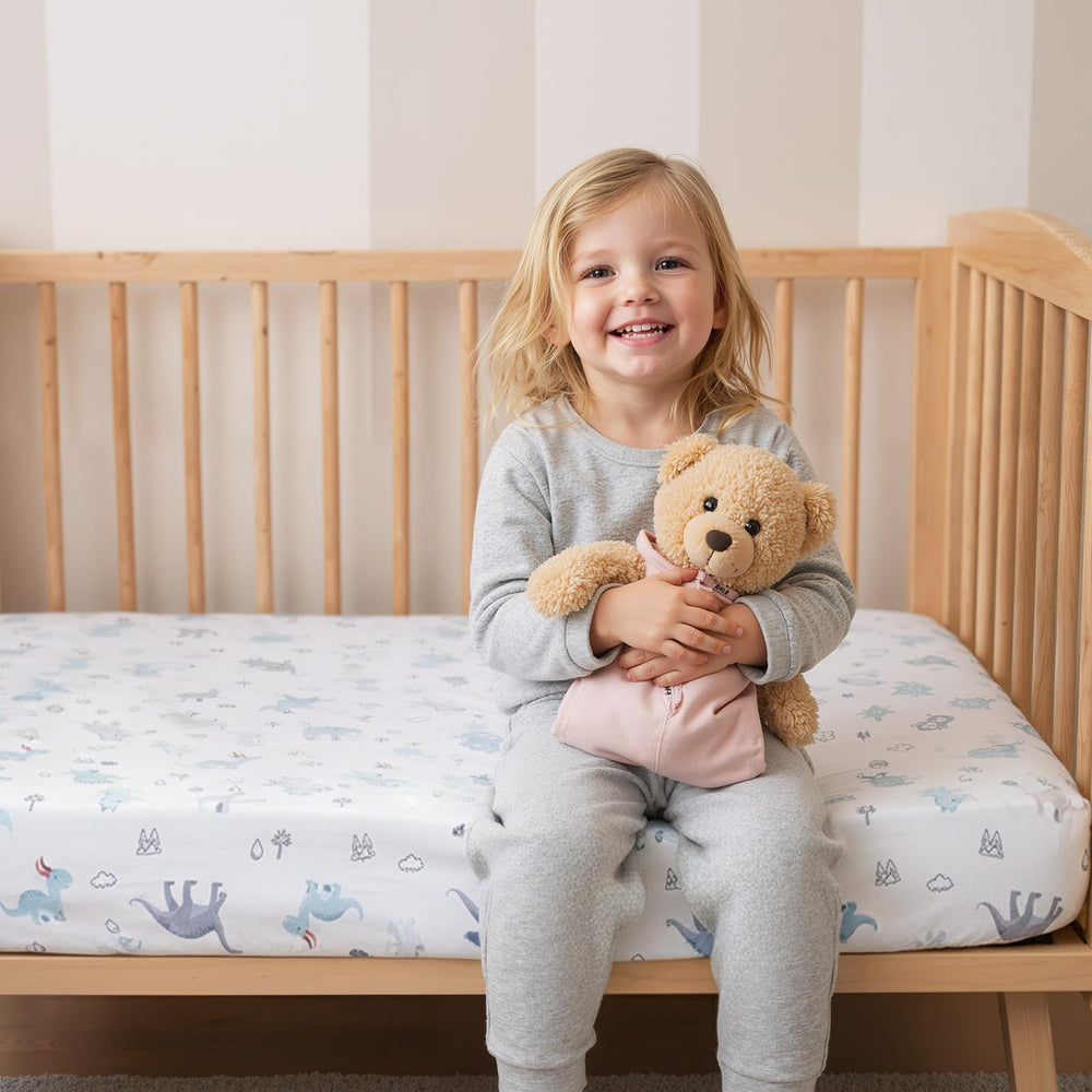 Littogoose Graco Pack and Play sheet in nursery ready for nap time