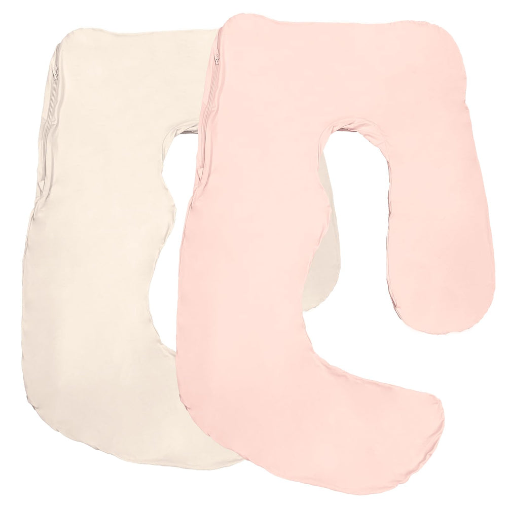 littogoose maternity-pillow-cover shows snug fit for Momcozy pillows for secure sleep.