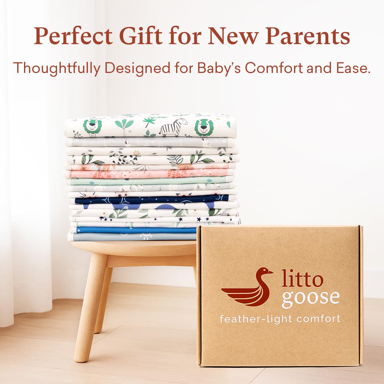littogoose premium-8-pack burp cloths provide generous coverage