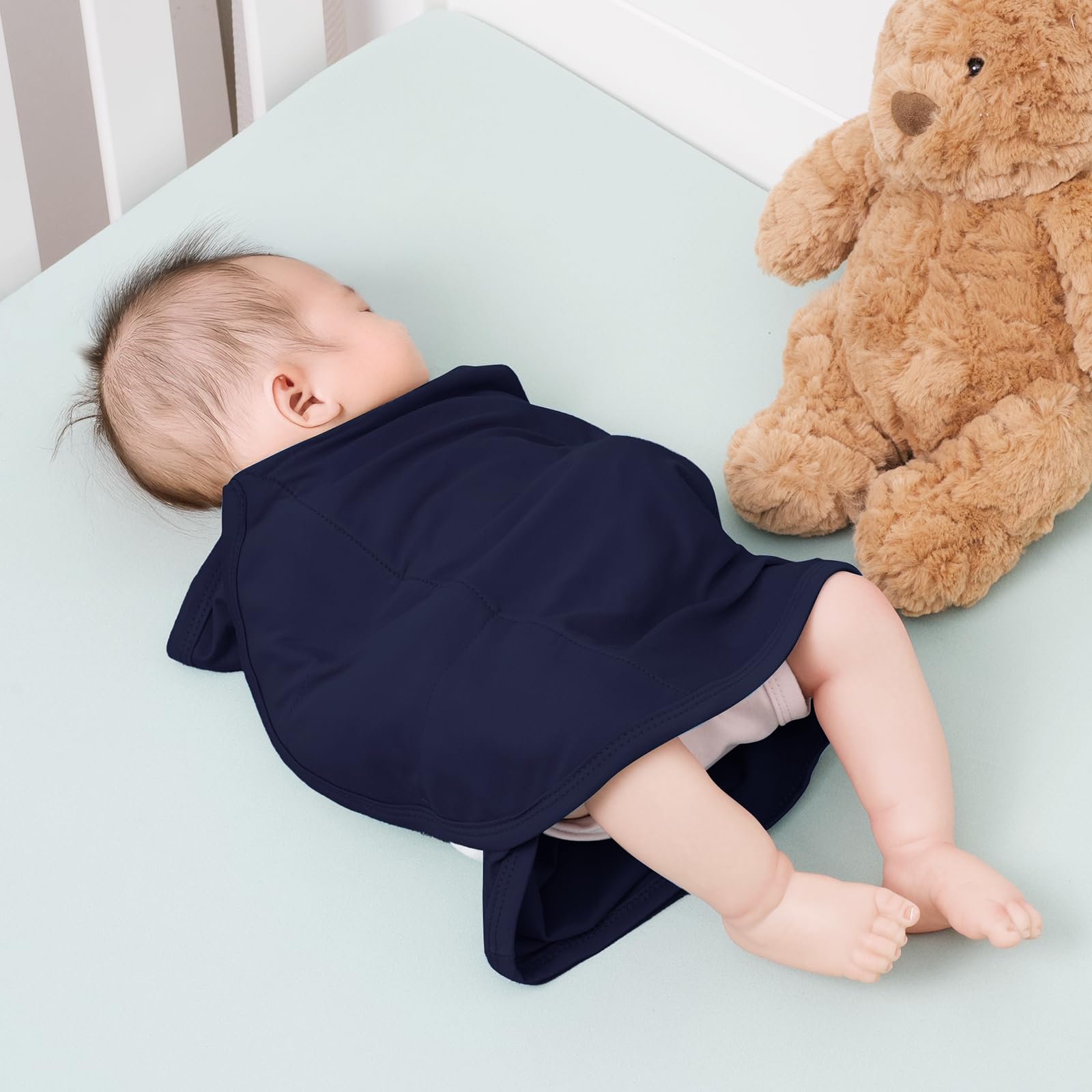 littogoose swaddle-wrap baby-sleep scene conveys secure, snug night sleep.