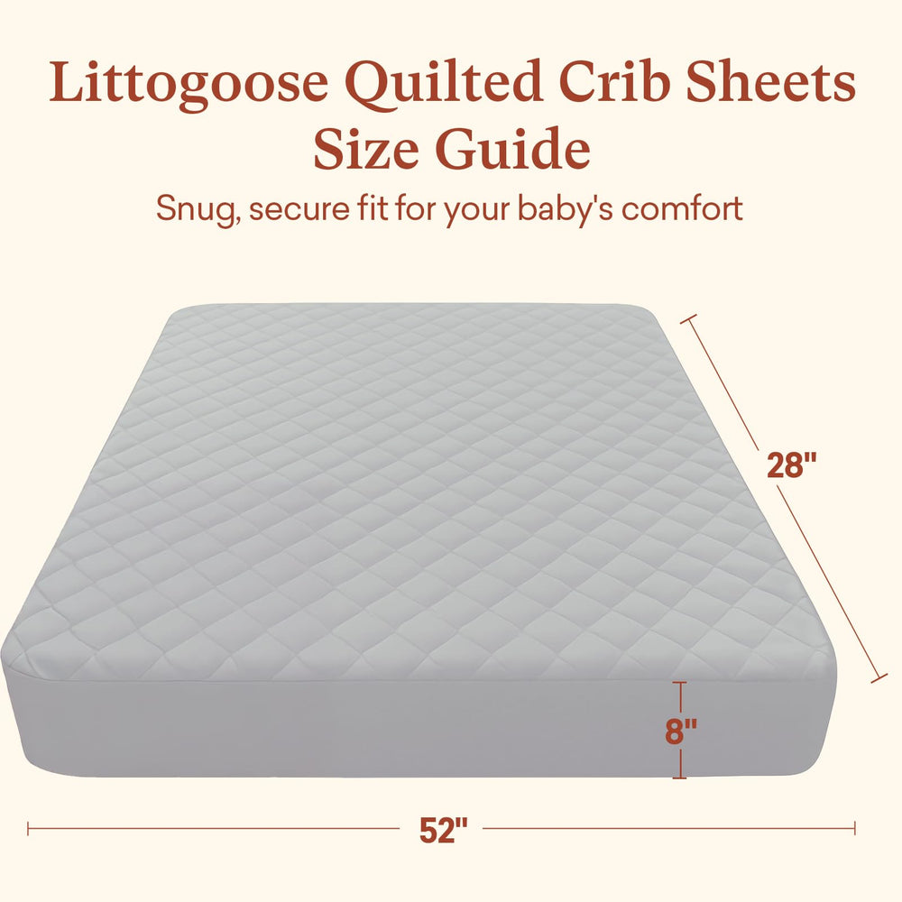 Littogoose waterproof crib protector protects against spills, keeping the crib dry and clean.