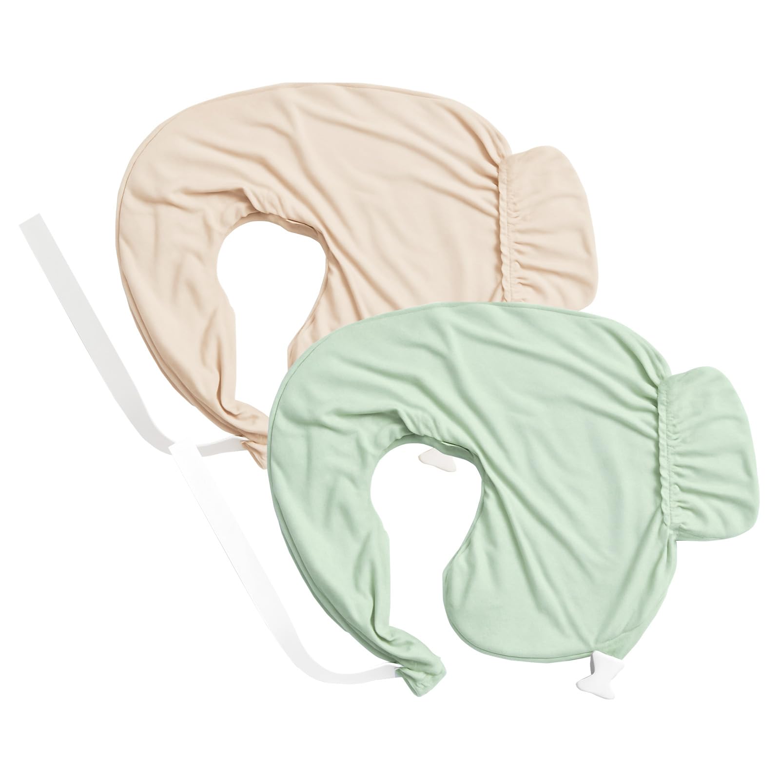 Littogoose wrap-around pillow cover closeup showing snug nursing fit.