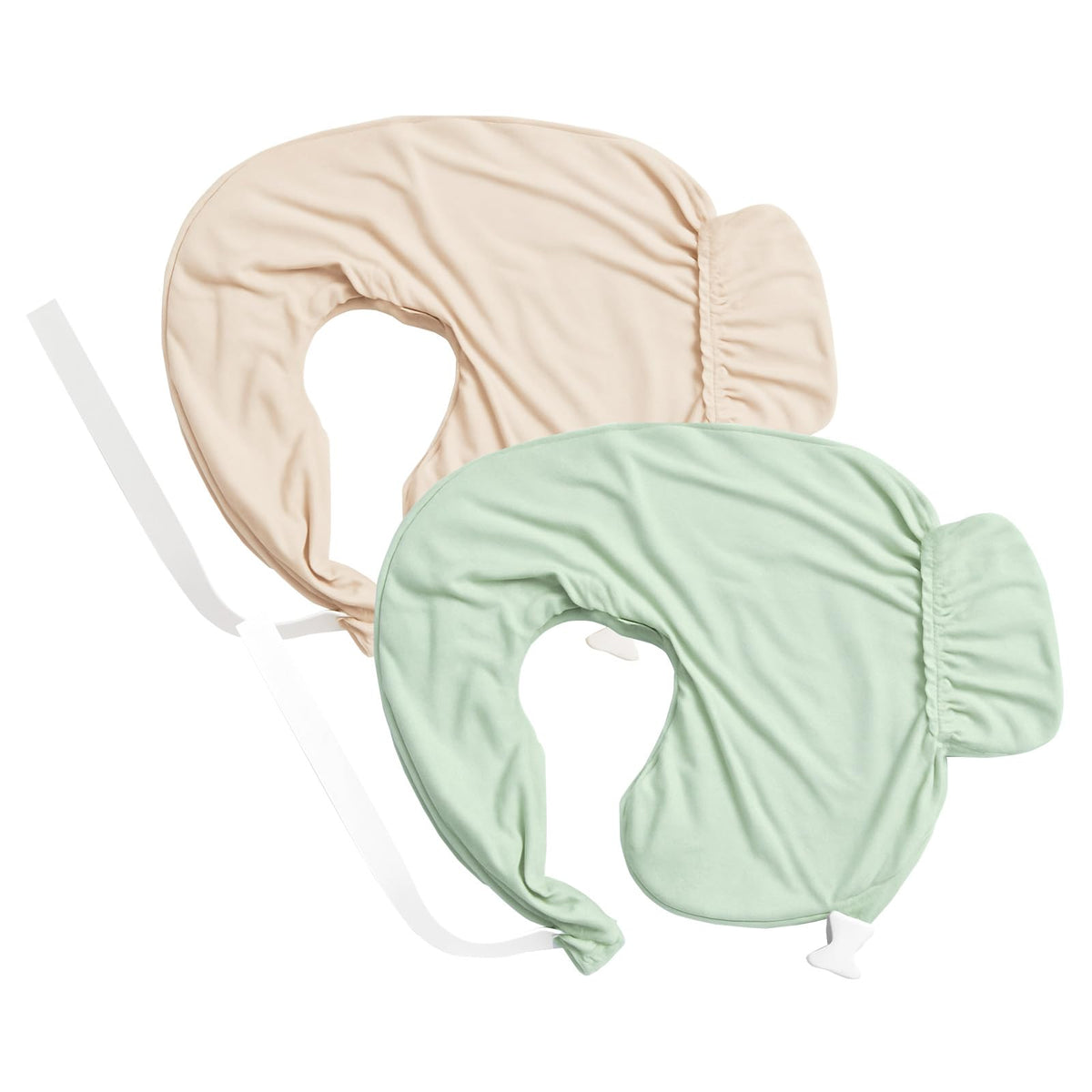 Littogoose wrap-around pillow cover closeup showing snug nursing fit.