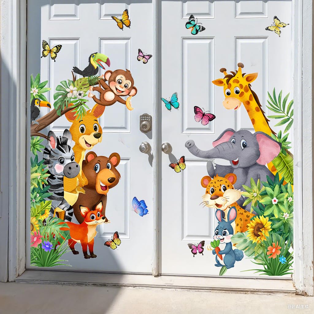Litupic forest animal stickers colorful close-up highlights vibrant safari decor