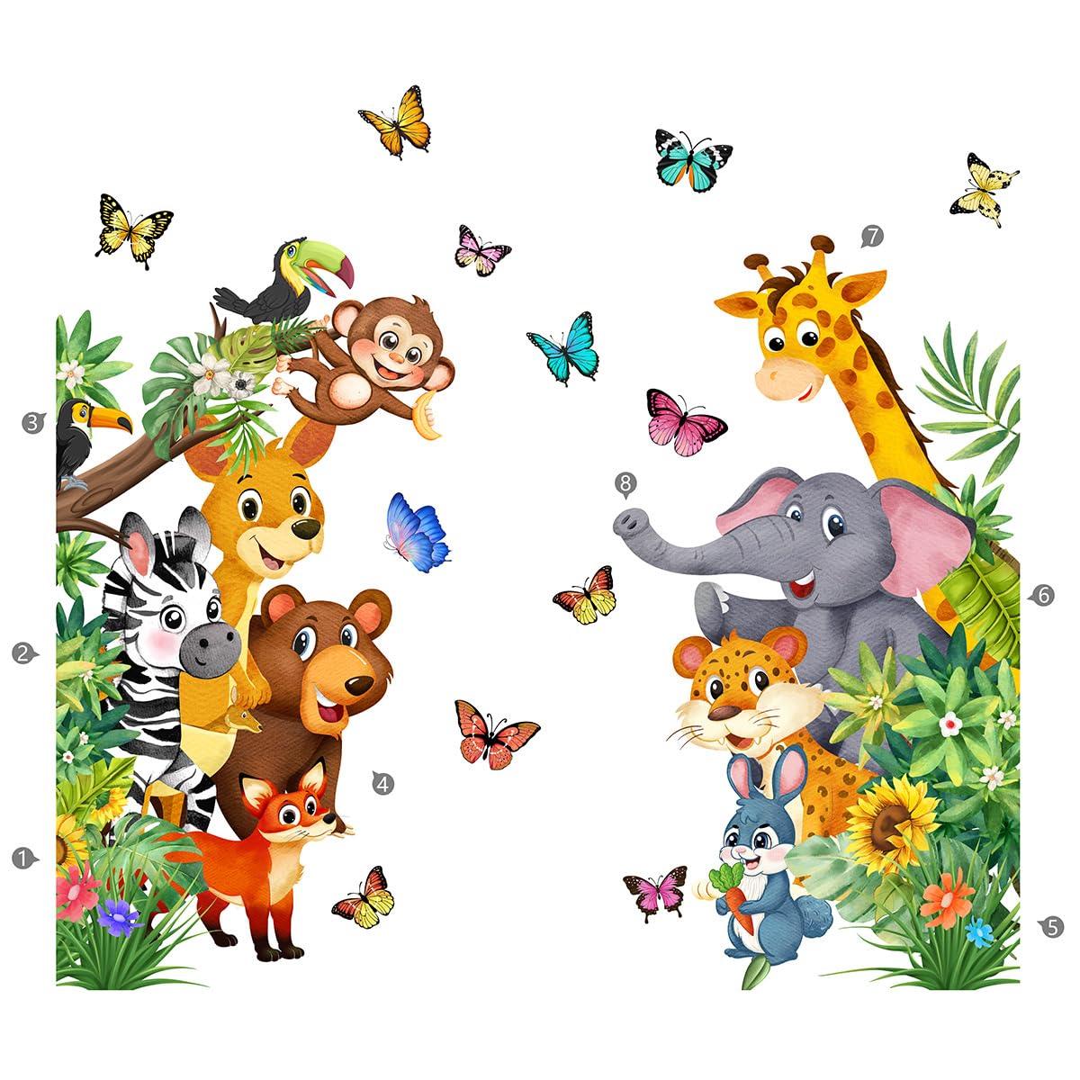 Litupic forest animal decals easy to apply and remove cleanly