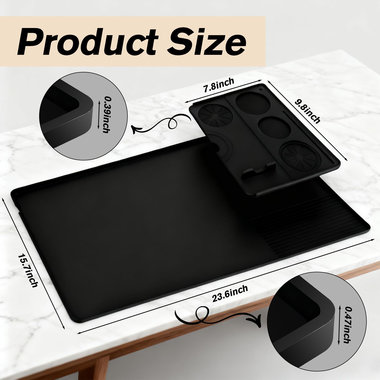 LITURTOO tamping mat cup-inversion raised area protects counters