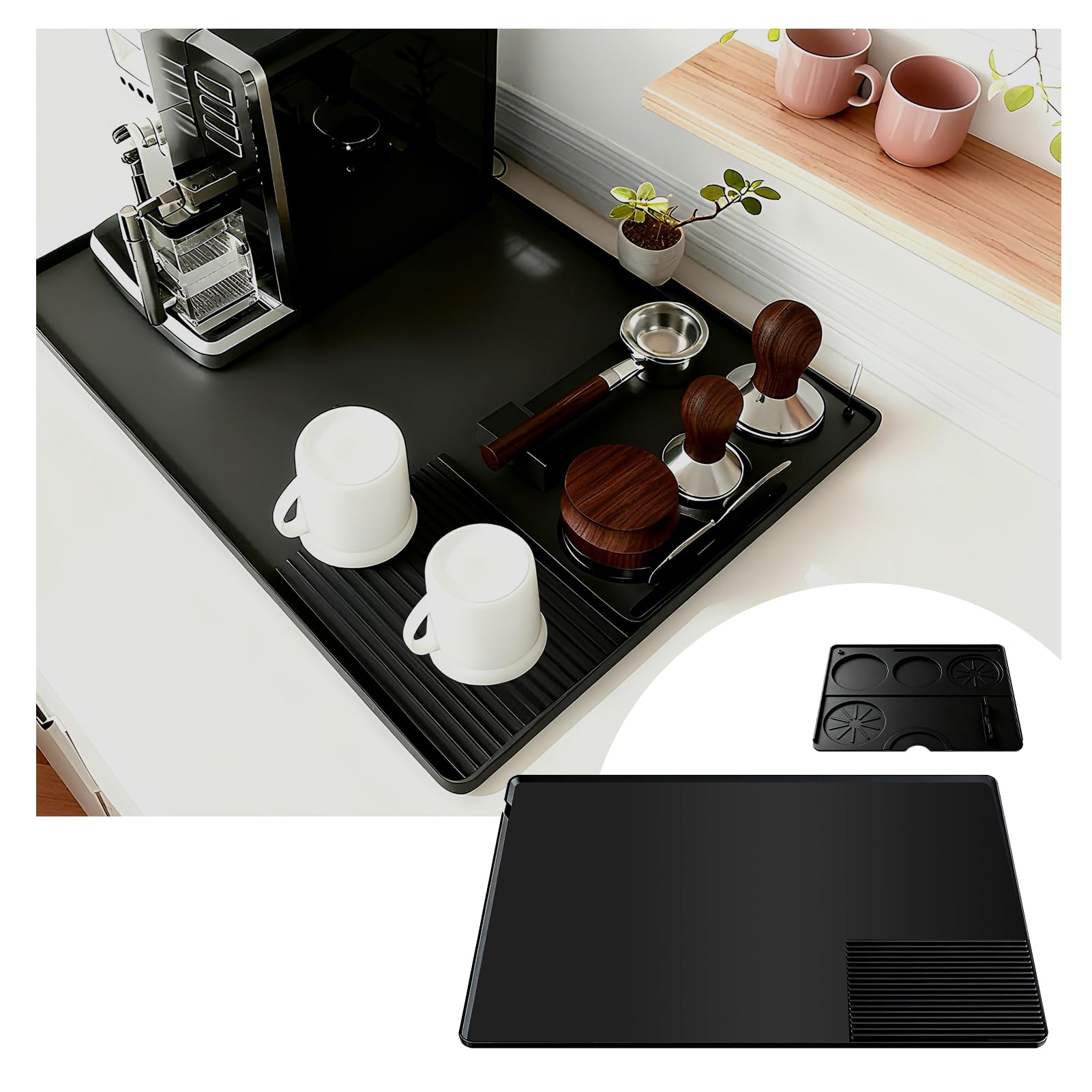 LITURTOO tamping mat on Ninja Luxe setup keeps countertops dry during prep