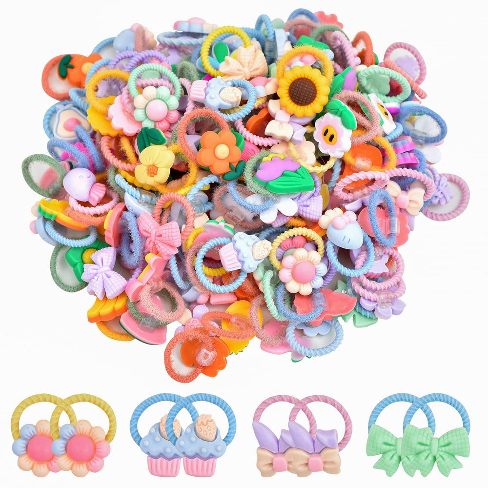 LIUCHENLIIVY 70Pcs colorful hair ties for gentle toddler ponytails.