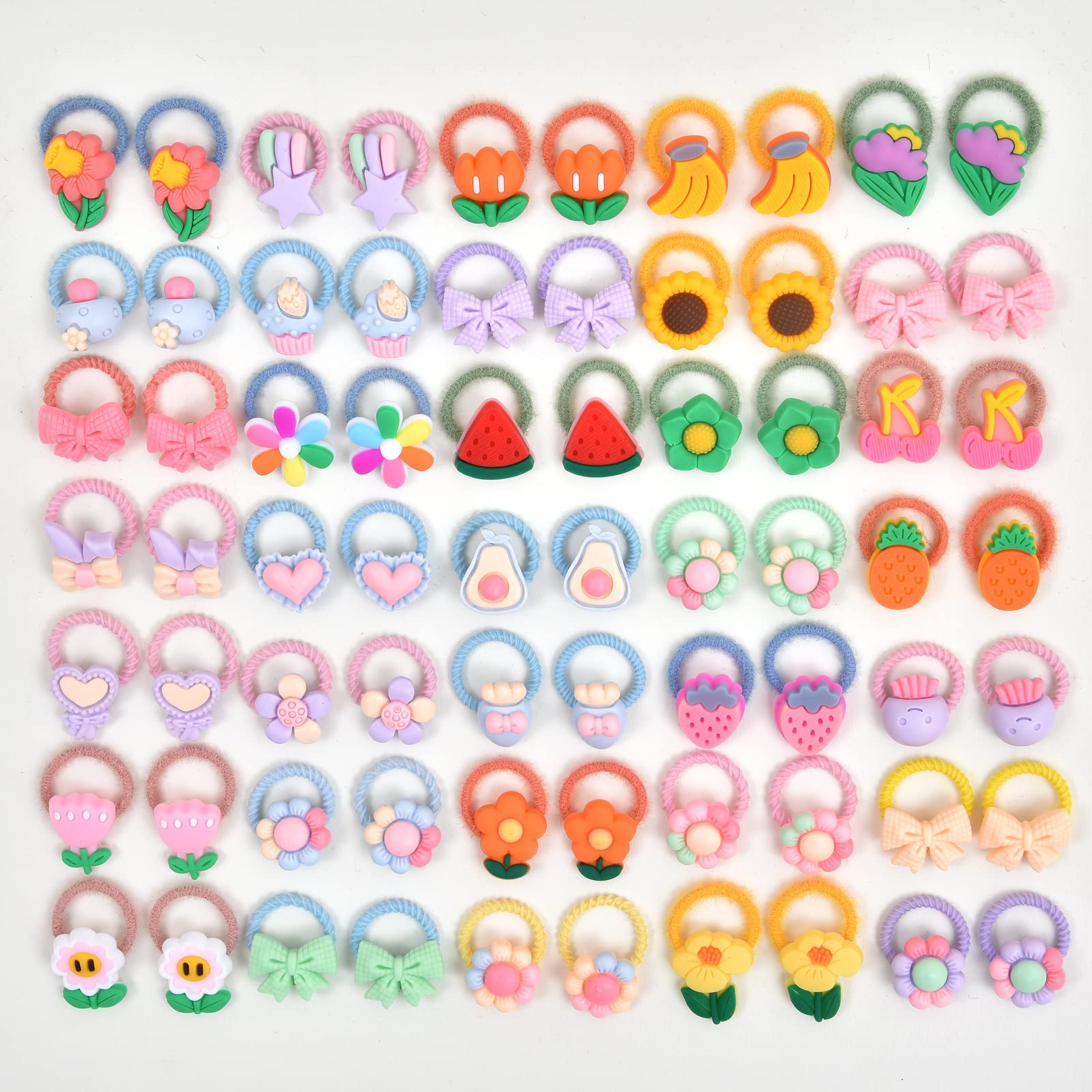 LIUCHENLIIVY cute cartoon designs hair elastics with soft stretch for babies.