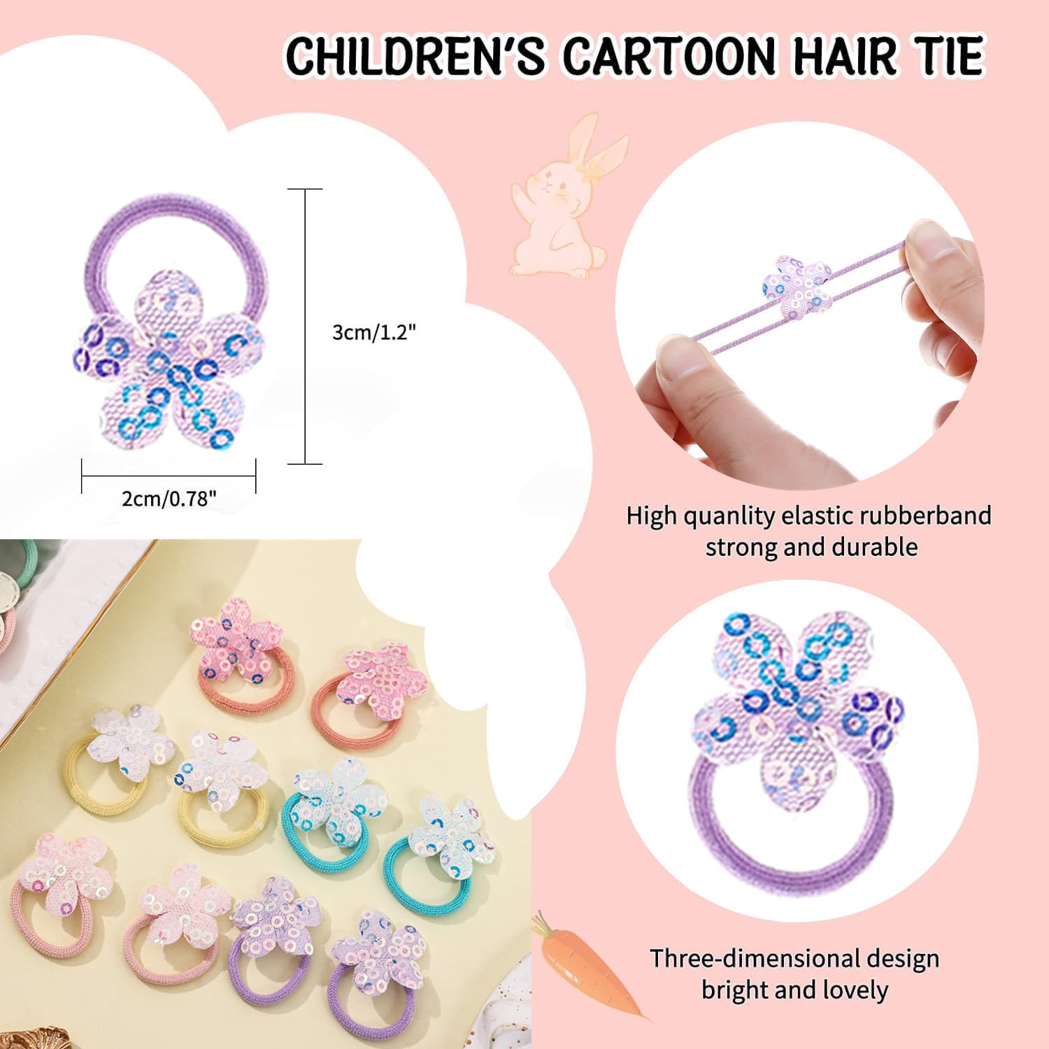 LIUCHENLIIVY sequin style hair ties add sparkle to outfits.