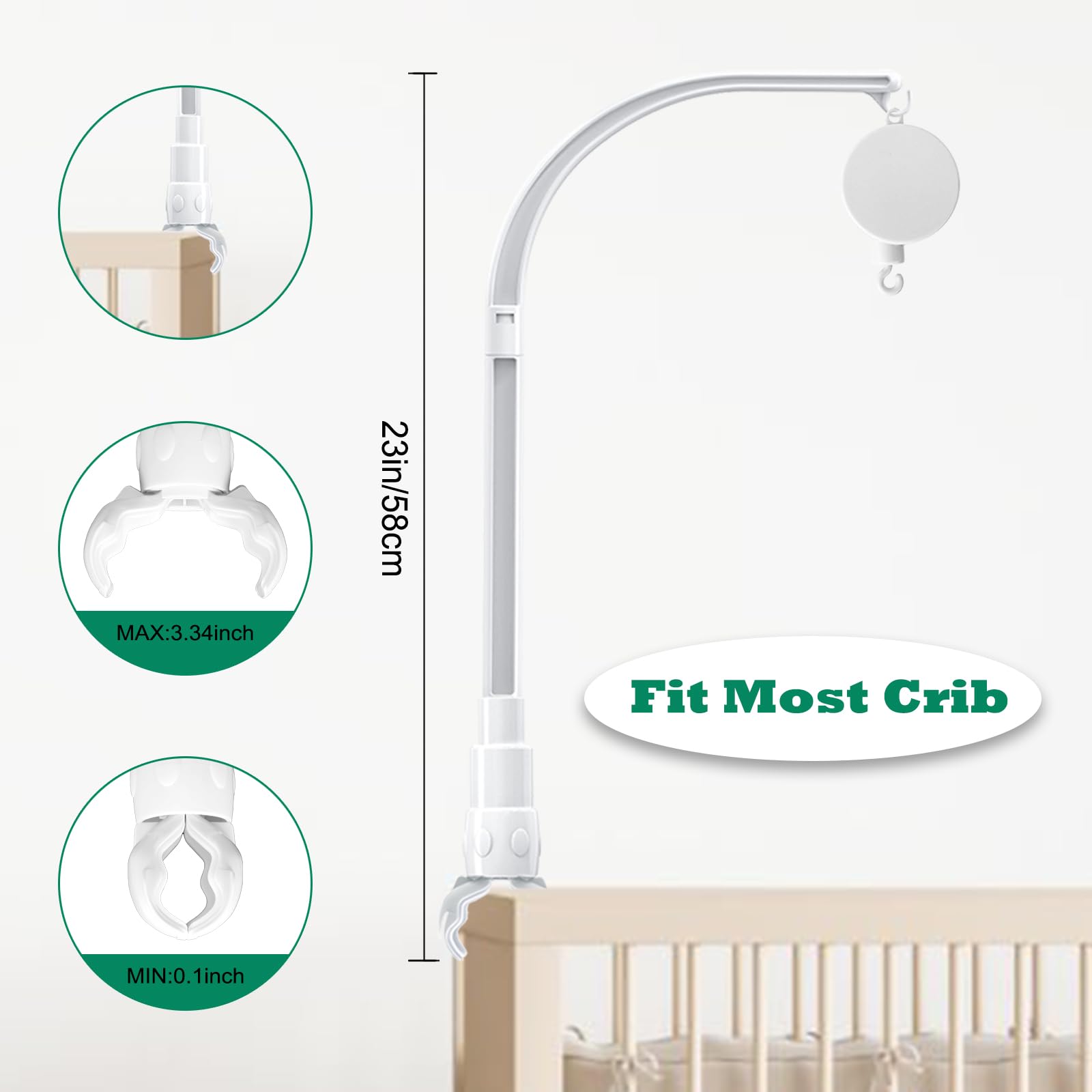 LIUDHPSP adjustable claw width enables a customizable grip on cribs.