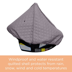 Liuliuby baby car seat weather shield gray window open lets baby observe surroundings.