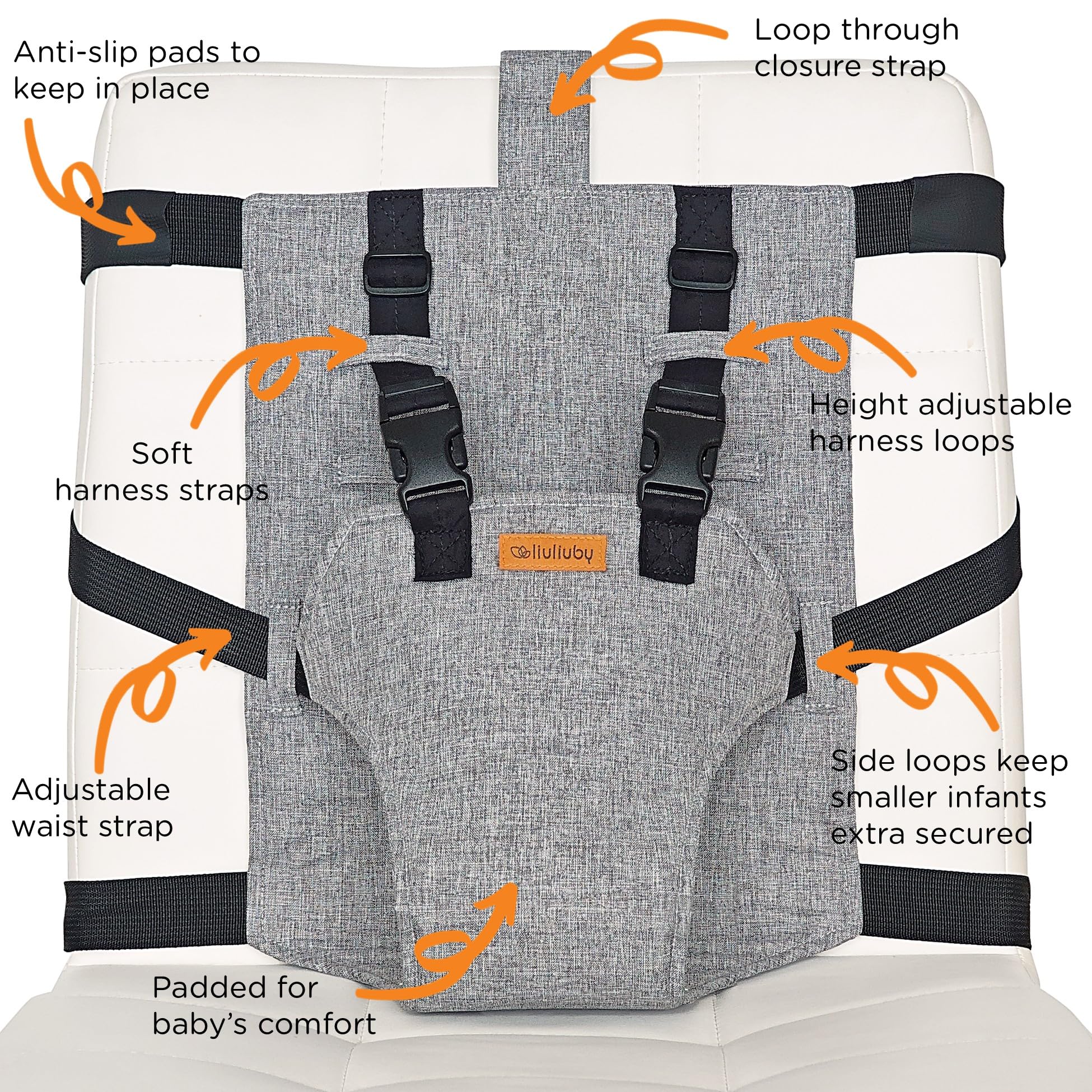 liuliuby Compact Travel High Chair ready for vacations and family visits.