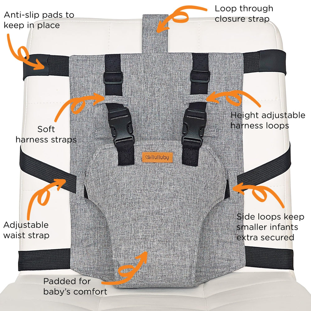 liuliuby Compact Travel High Chair ready for vacations and family visits.