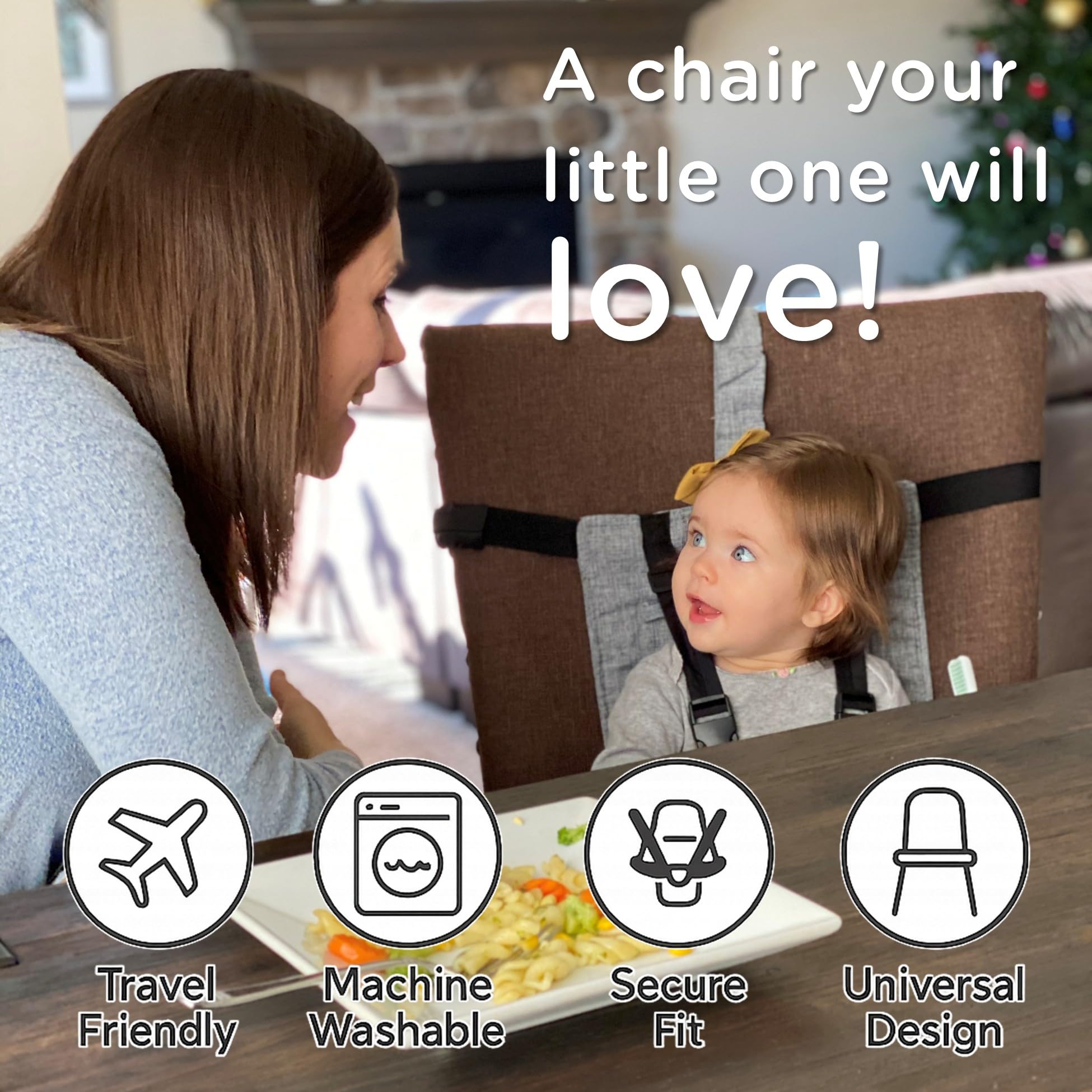 liuliuby Compact Travel High Chair padded seating for baby's comfort.