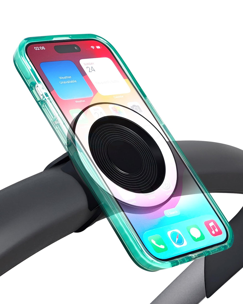 liuliuby magnetic phone holder on stroller close-up showing strong magnets for secure access