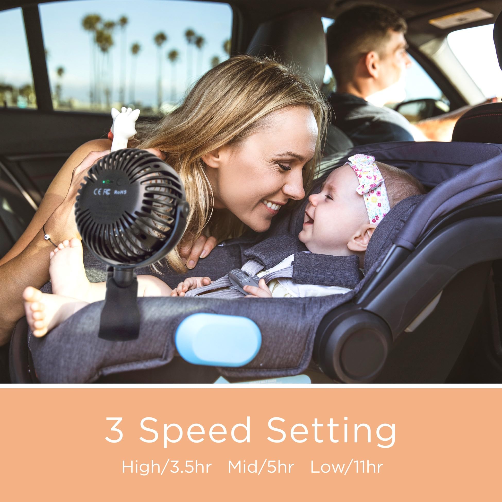 liuliuby stroller fan angle adjustment enables precise air direction.