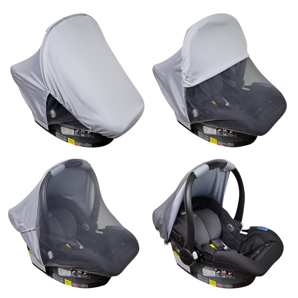Liuliuby Summer Baby Car Seat Cover pink carry-handle opening for access.