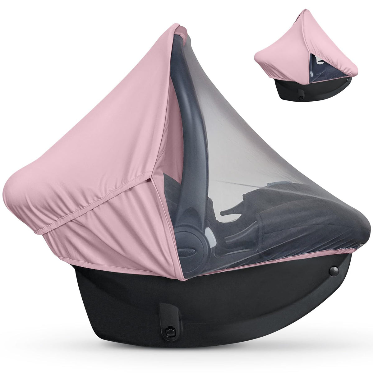 Liuliuby Summer Baby Car Seat Cover pink privacy layer for nap time.