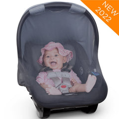 Liuliuby Summer Baby Car Seat Cover pink UPF40 sun shade blocks UV rays.