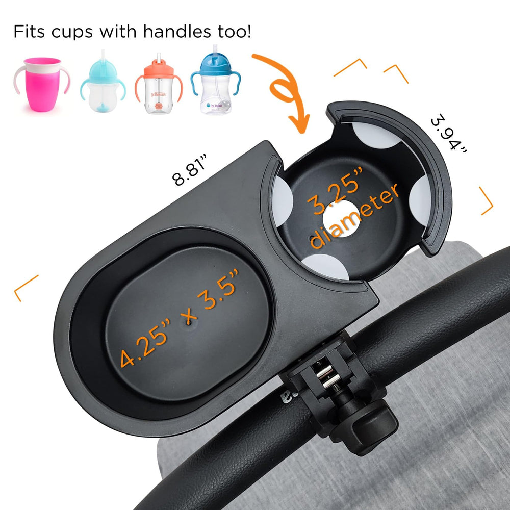 Liuliuby universal stroller attachment fits many strollers for easy on-the-go snacks.