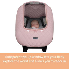 Liuliuby weather shield front zip access simplifies quick infant checks and mid-ride adjustments.
