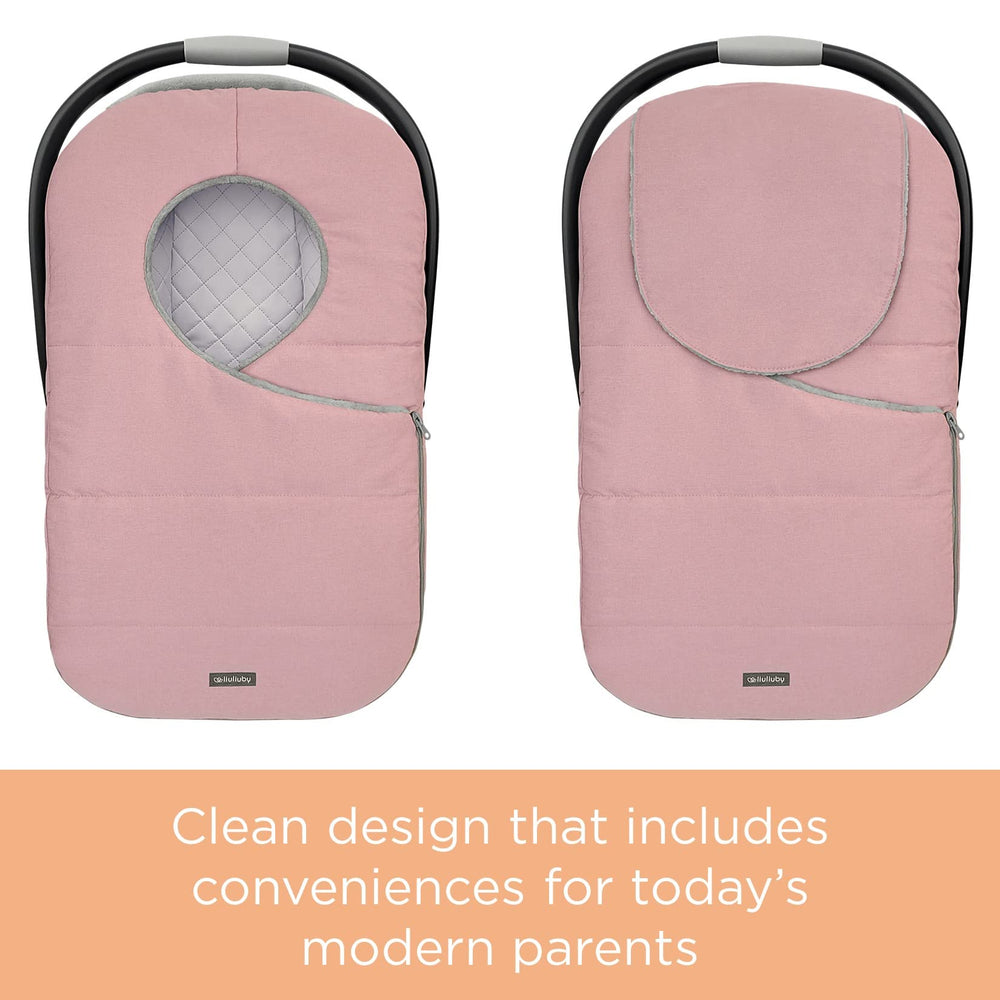 liuliuby winter carseat cover pink front zip design enables easy in and out