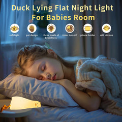 LiuXxdym cute silicone duck lamp brightens nursery while remaining toddler-friendly