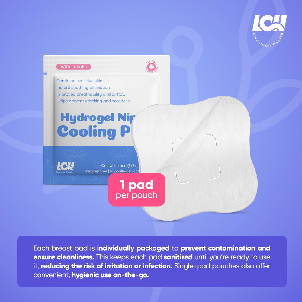 Livaclean Health cooling gel pads for sore nipples during nursing
