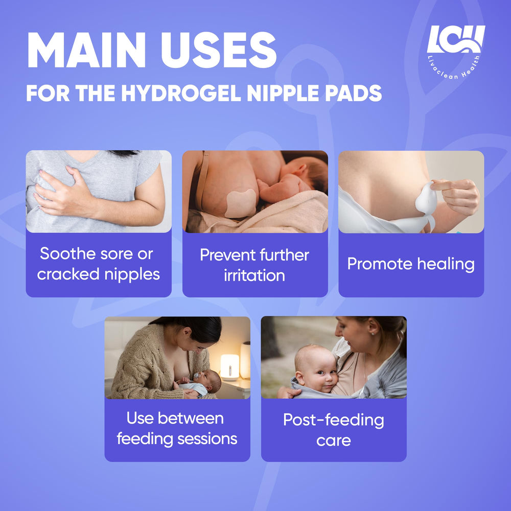 Livaclean Health individually wrapped nipple pads for on-the-go care