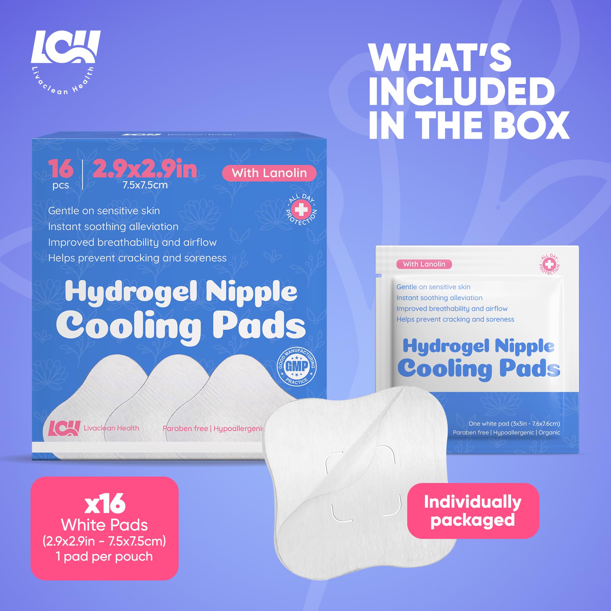 Livaclean Health nipple pads on bra protect skin from friction
