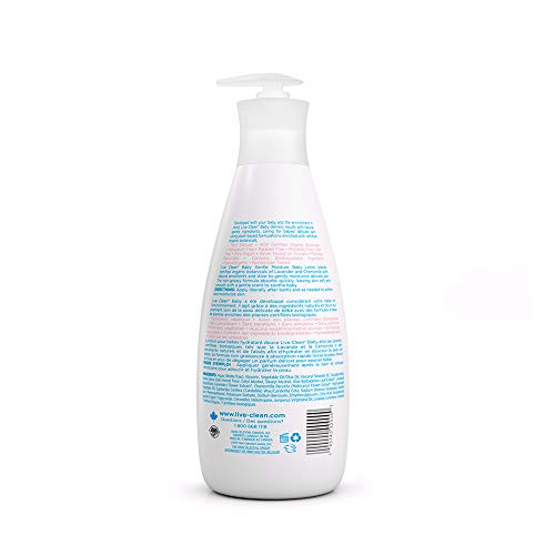 Live Clean Baby Lotion pump-dispense for easy, mess-free application.