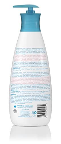 Live Clean Baby Tearless Shampoo & Wash pour demonstrates easy rinsing during bath time