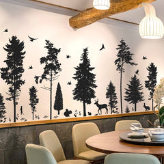 LiveGallery animal jungle trees wall decals featuring squirrels and birds for playful decor.