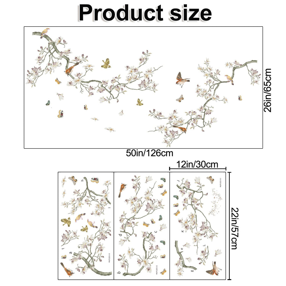 LiveGallery butterflies and white flowers wall sticker adds playful nursery decor