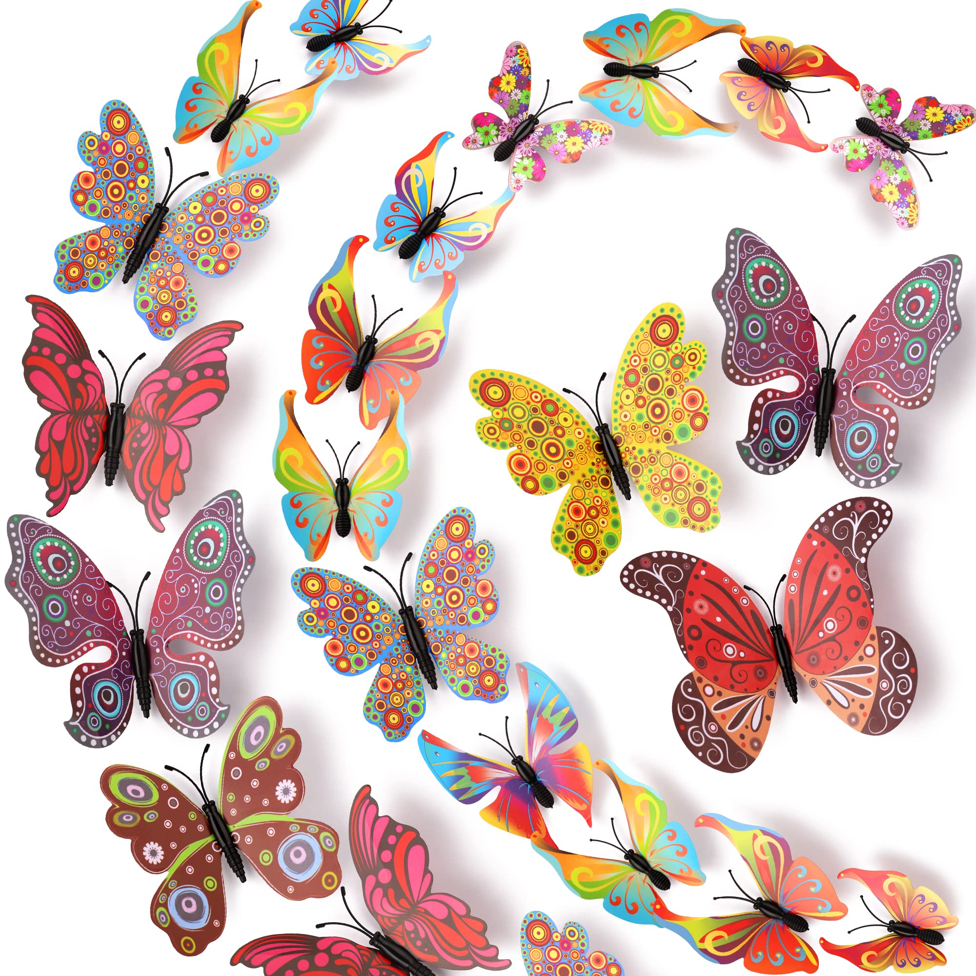 LiveGallery butterfly wall decal kit with vibrant shapes for creative kids room decorating.