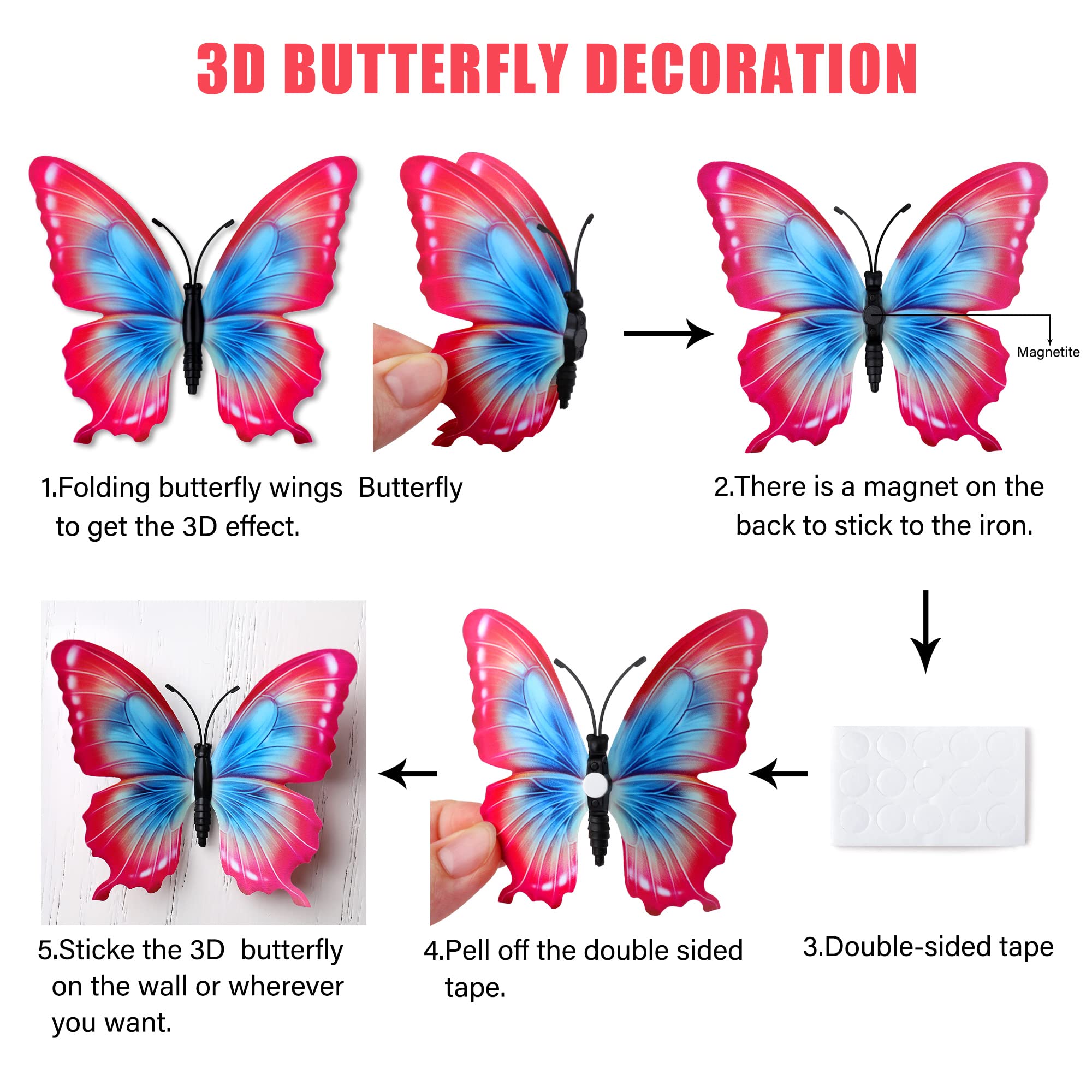 LiveGallery butterfly wall decals applied on wall in a nursery scene.
