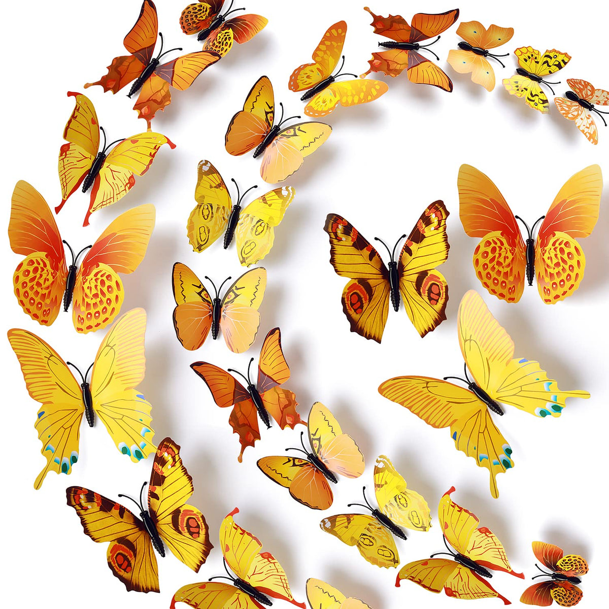 LiveGallery yellow butterfly wall decals add bright, playful color to kids' rooms.