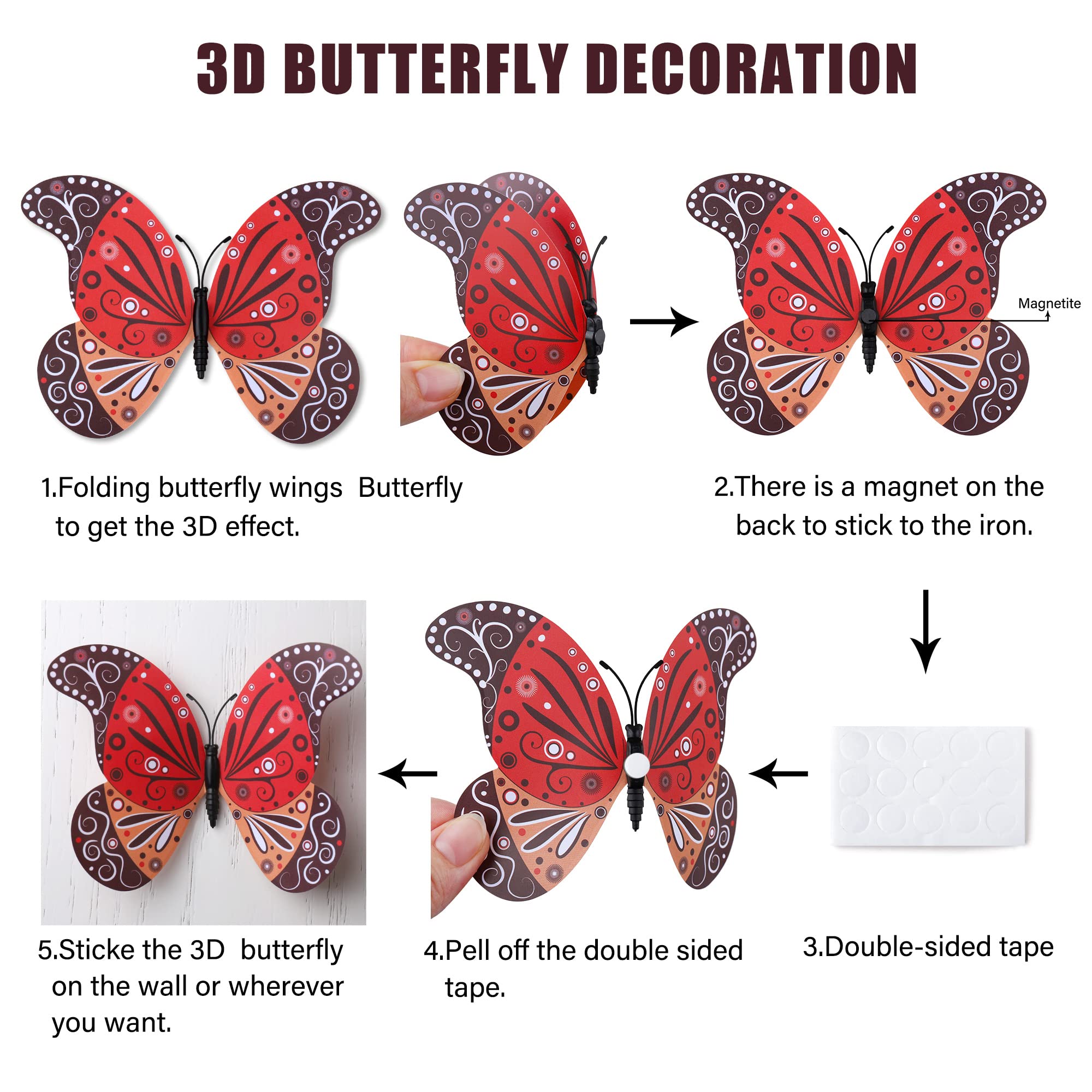 LiveGallery colorful butterflies brighten bedrooms with easy peel and stick wall art.