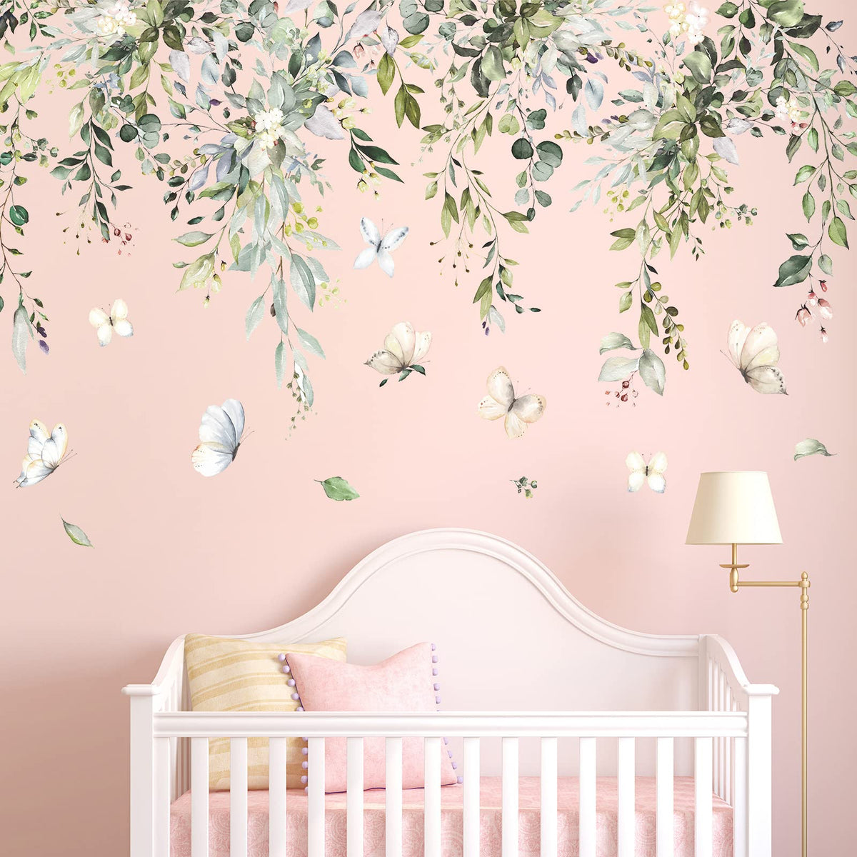 LiveGallery hanging green leaves wall stickers brighten walls for a calming nature-inspired living room